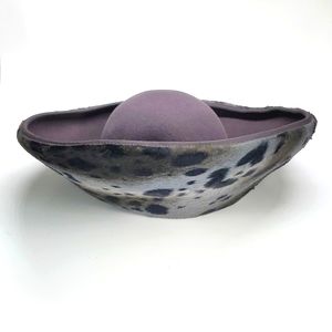 Vintage ADOLFO II New York Paris Dark Mauve Wool Animal Print Hat